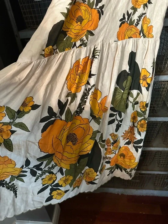 FARM Rio White V-Neck A-Line Maxi Dress Size XL 38228 - Picture 4 of 11